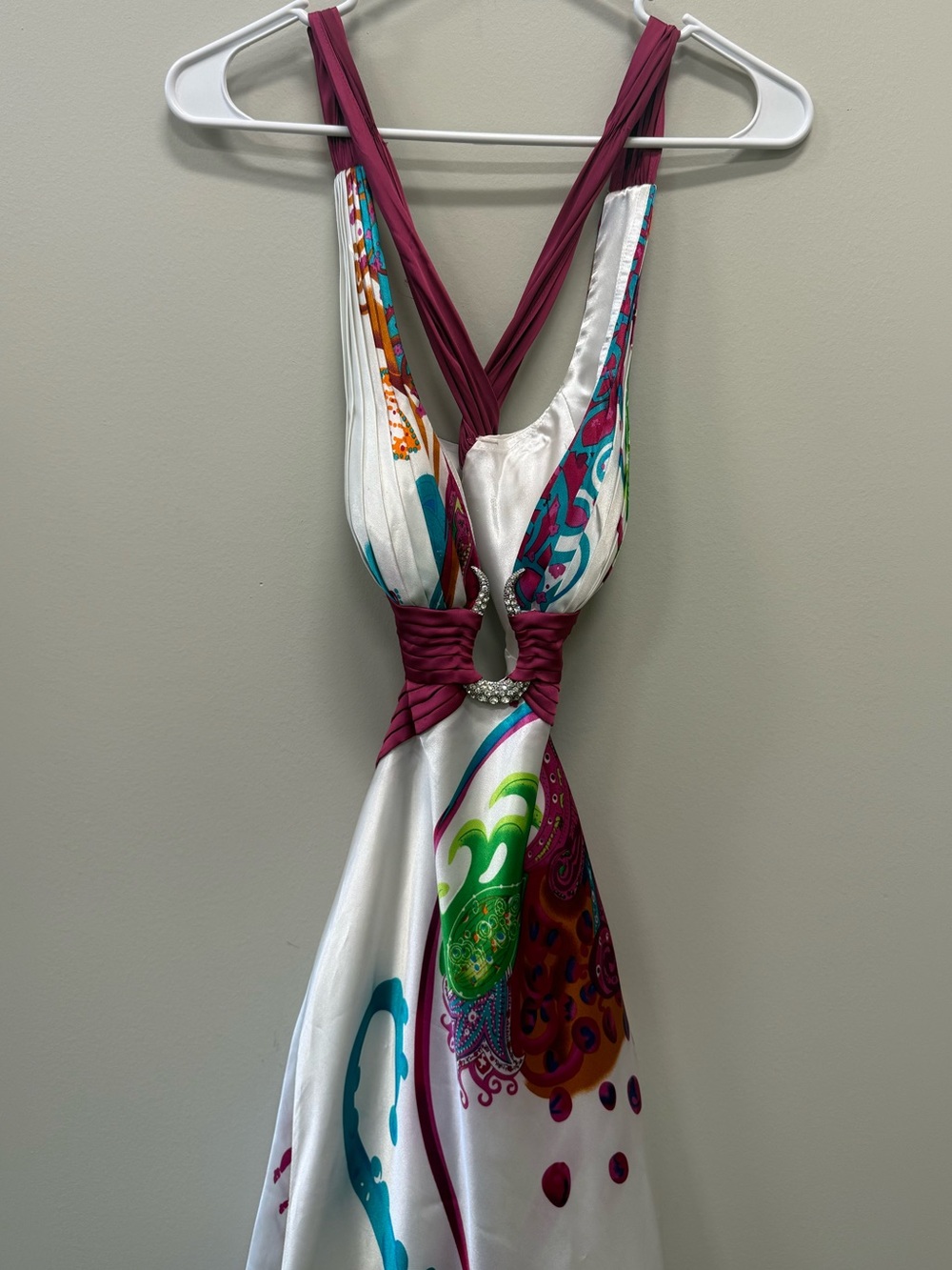 Vintage Cache Multicolor Halter Maxi Dress Size 0 - Picture 4 of 11